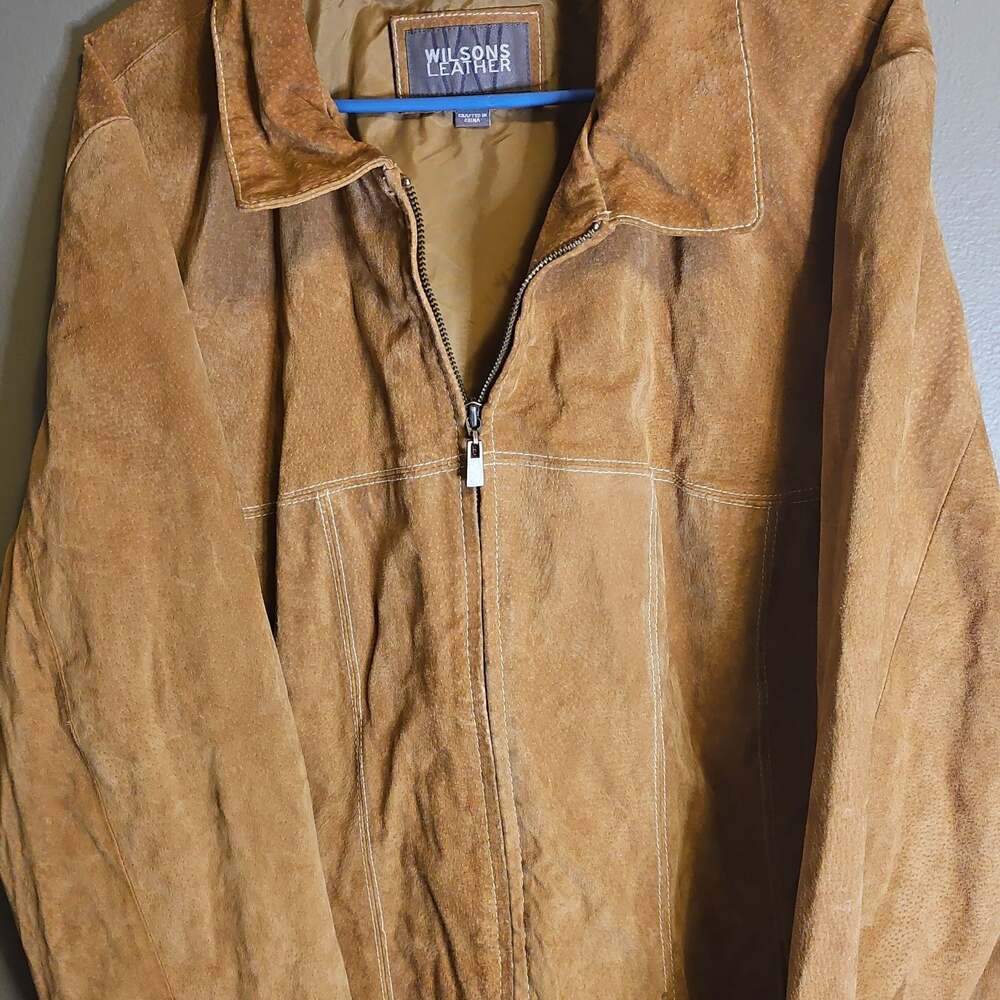 Wilson Leather Outdoor Wear Men's XL Soft Brown Suede Leather Jacket